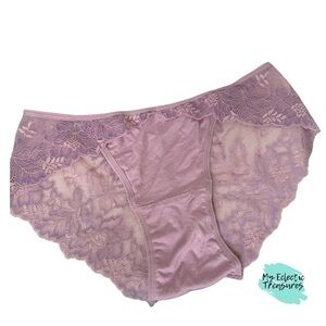 Purple Lace Bikini Panties with Scalloped Trim Size XL from Knotty Knickers NWT